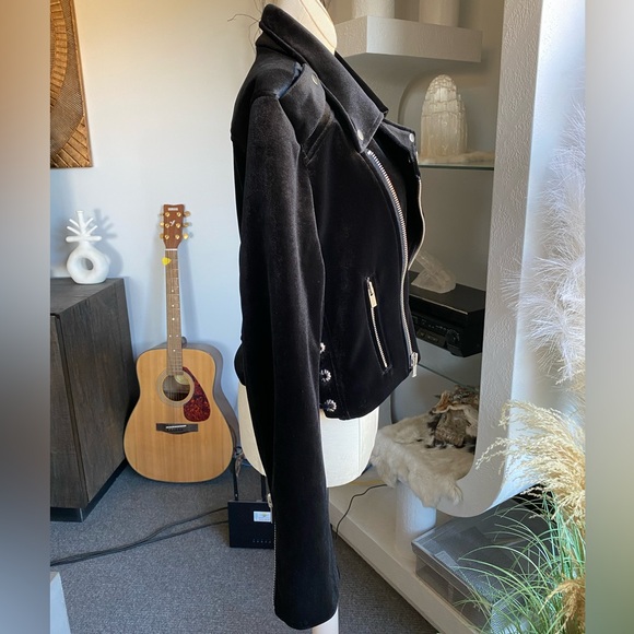 New The Kooples Velvet Lace Up Biker Jacket chrome hearts allsaints zara leather - Picture 8 of 16